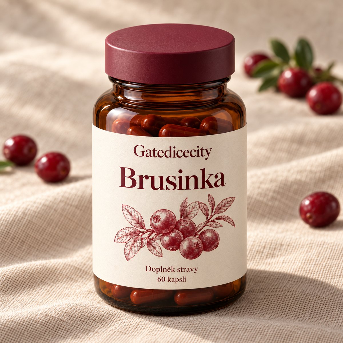 Gatedicecity Brusinka — druhý pohled na stejnou dózu